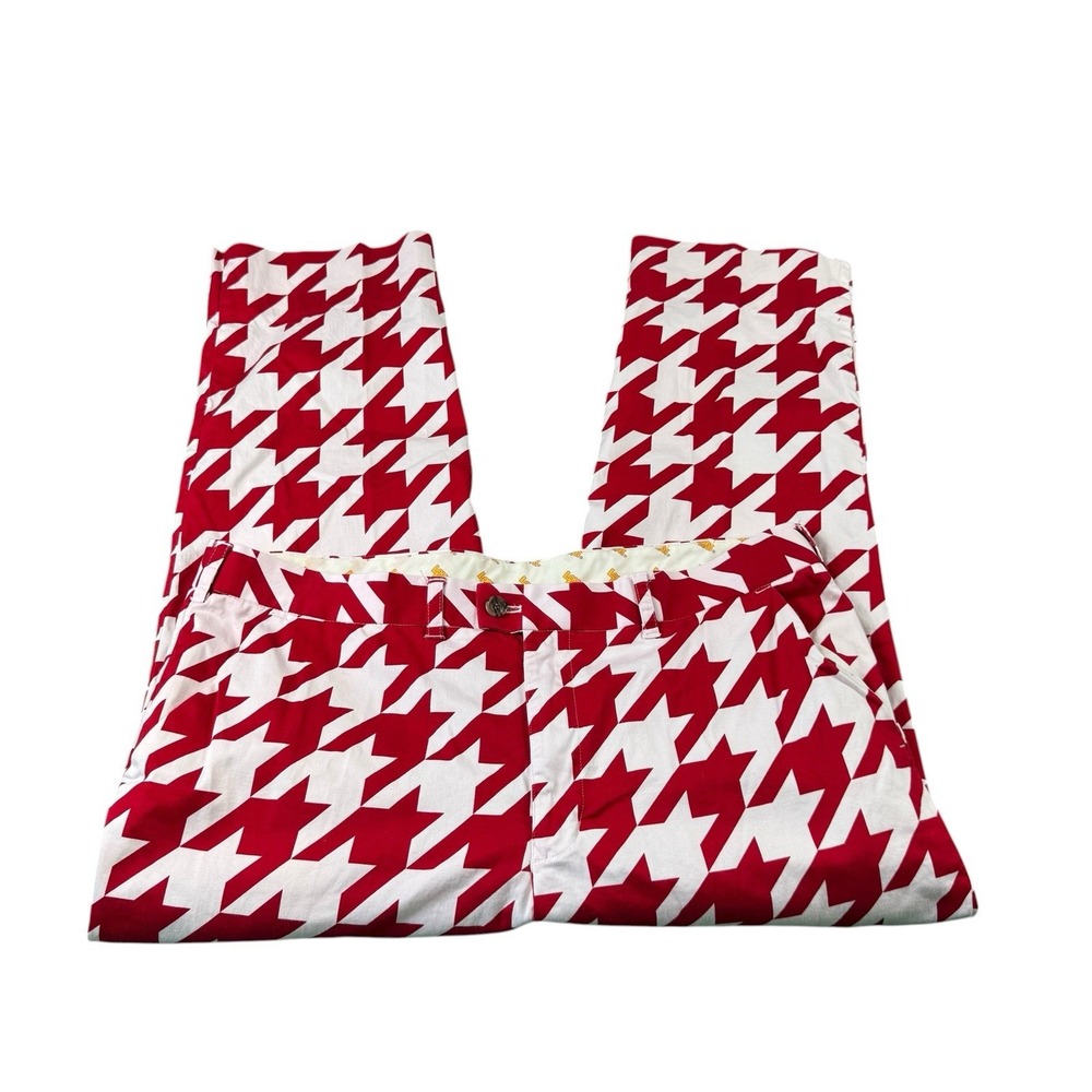 Loudmouth Argyle Red White Houndstooth Mens Golf Pants 42x28